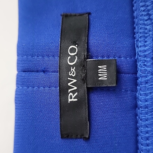 RW&CO Pencil Skirt Electric Blue Centre Silver  Zipper Stretch Size Medium - Picture 6 of 10